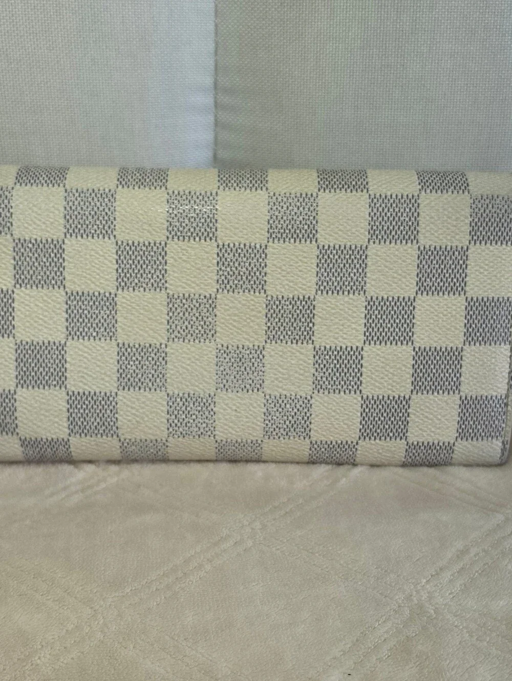 Authentic Louis Vuitton Damier Azur Porte Feuille Sarah Long Bifold Wallet